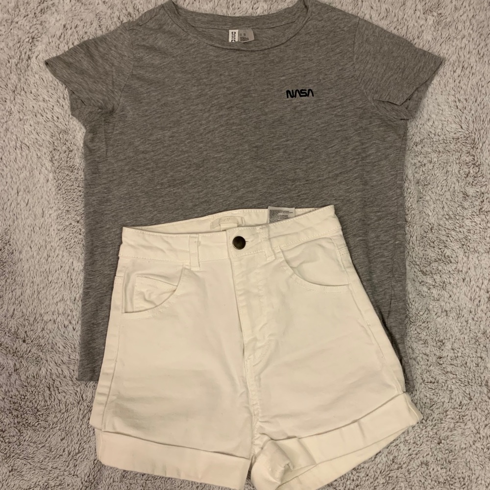 White High Waist Shorts